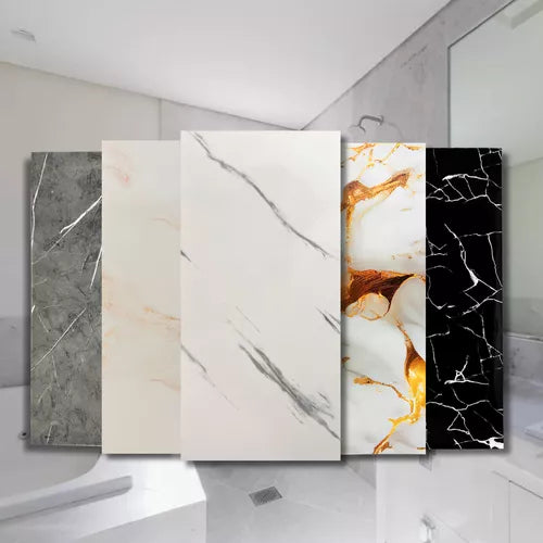 Kit 50 Placa 30x60 Autocolante Marmore Painel Lavável 3d